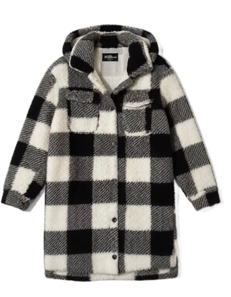 ✨ Stunning Black &amp; White Contrast Coat - Size L ✨