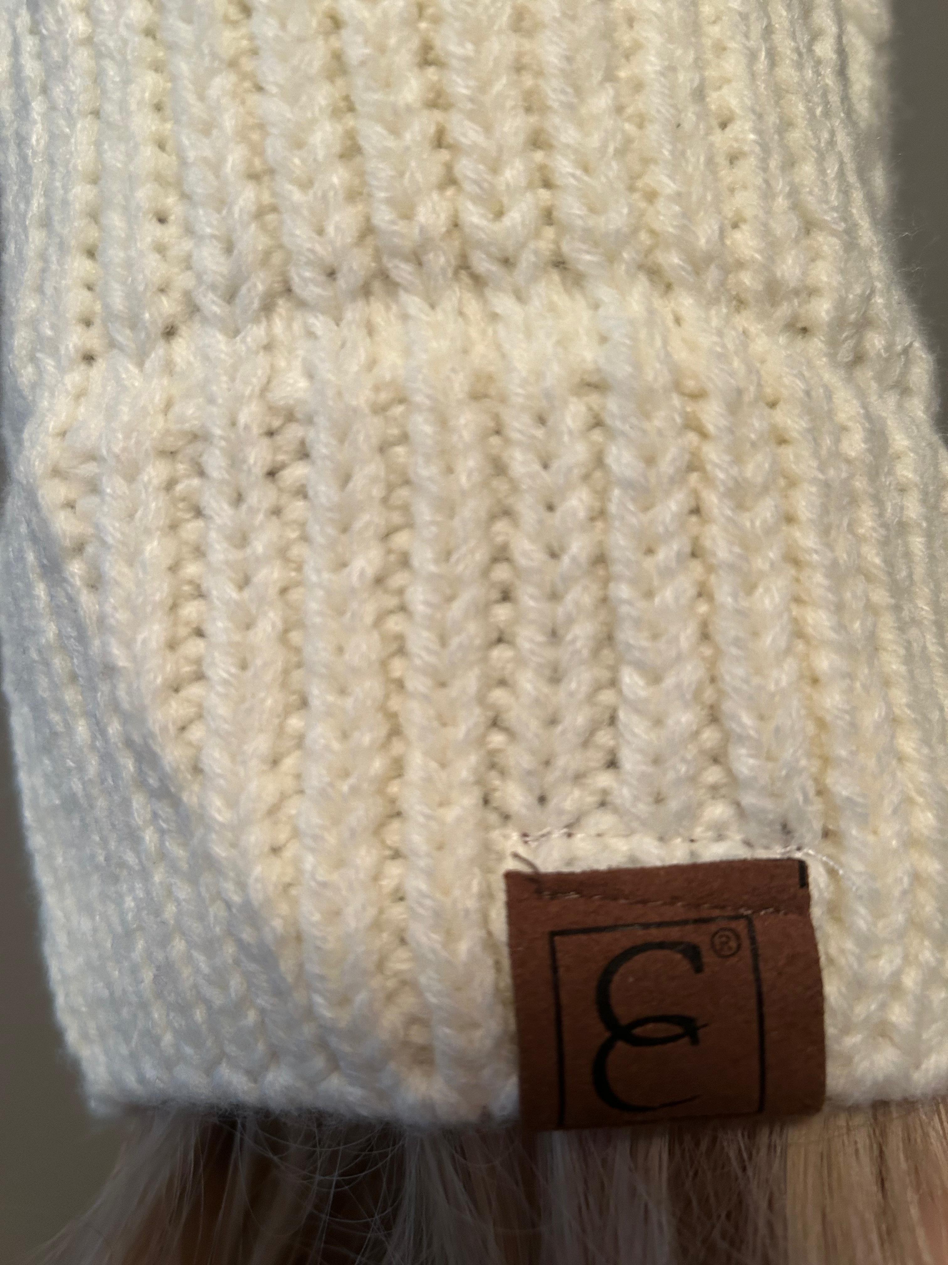 Beige Pom-Pom Beanie - CC Brand