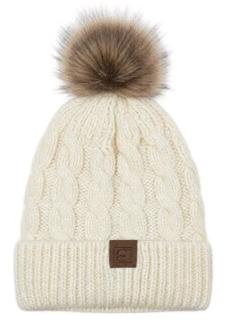 Beige Pom-Pom Beanie - CC Brand